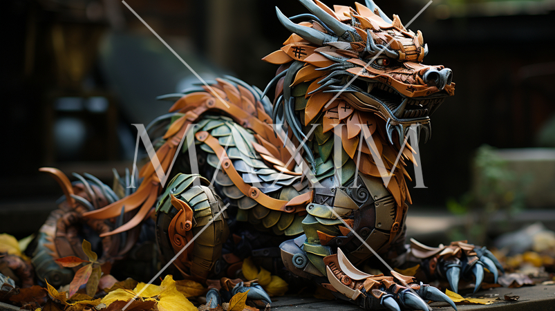 龍のロボット風のイラスト