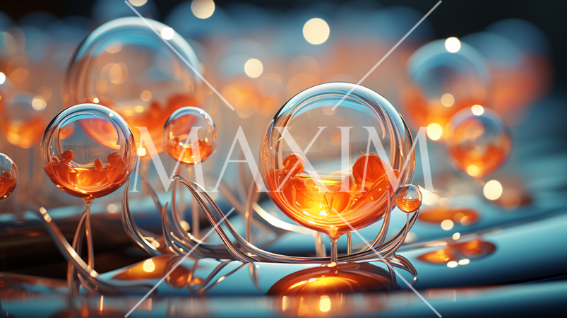 数珠つなぎの泡の背景イメージ