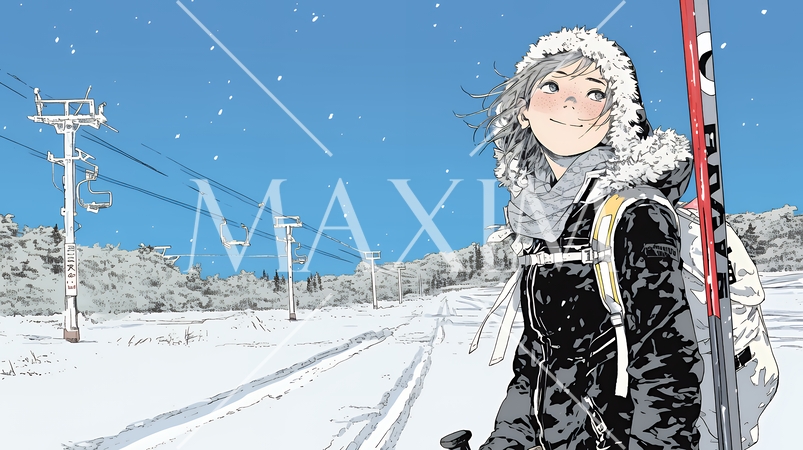 クロスカントリースキーをしている女性