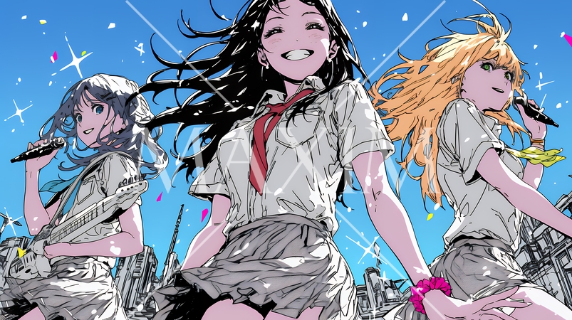 ステージで熱唱している女の子たち