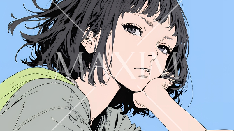 嫉妬の表情を浮かべる若い女性