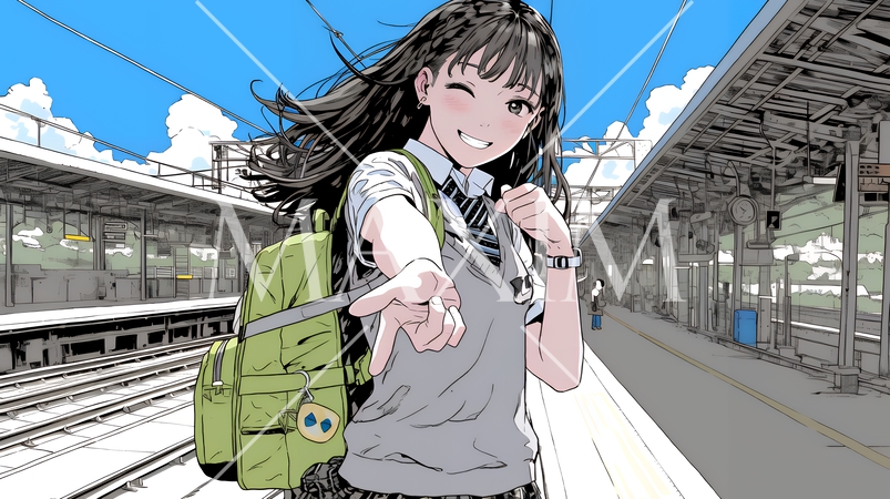 ウィンクしている女性