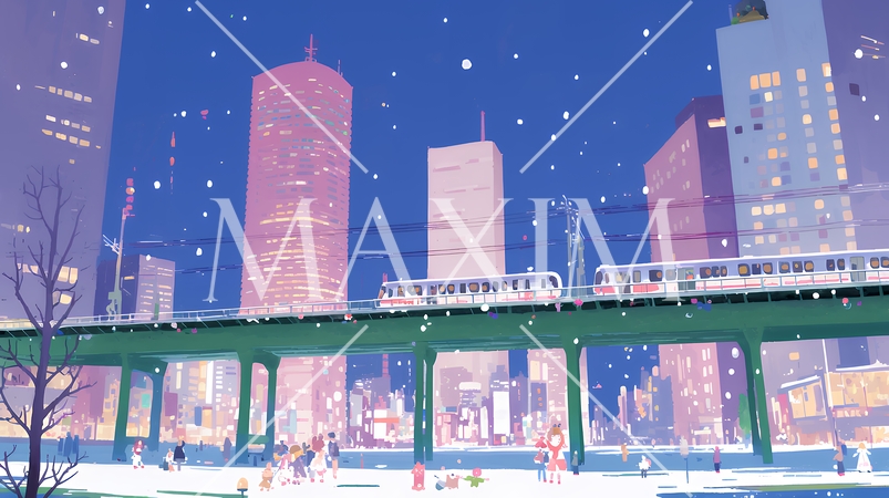 大都市のビル街（ポップでキュートな表現）