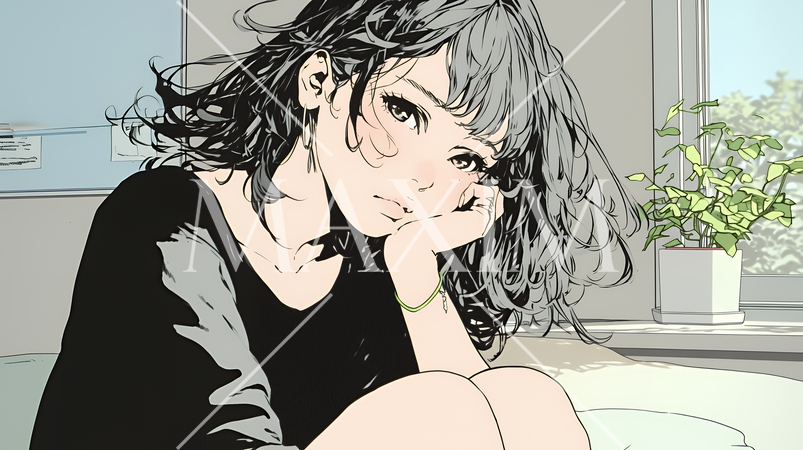 ため息をついている若い女性