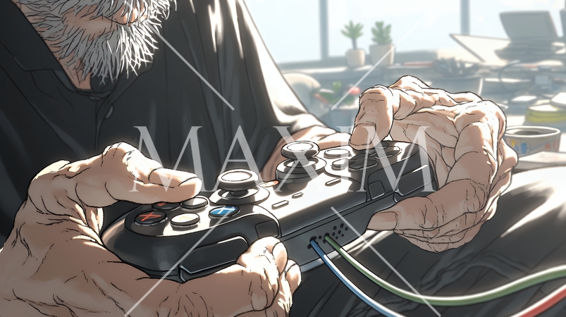 ゲームに集中する男性の手元｜コントローラーを握る若い男性のライフスタイルイメージ