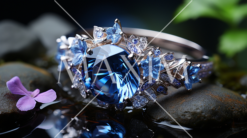 豪華なサファイアの指輪