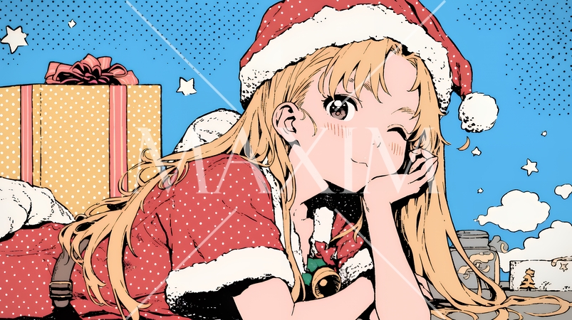 女性のサンタクロース（サンタのコスプレイヤー）