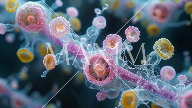 火星とかにいそうな架空の微生物の顕微鏡画像