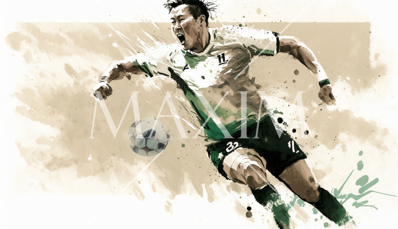 ボールを追いかけているサッカー選手