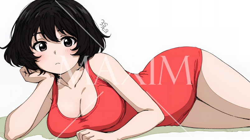 クリスマスファッションの若い女性