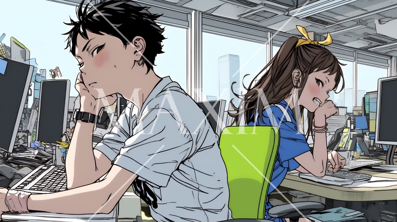 仕事のミスを注意されふてくされている