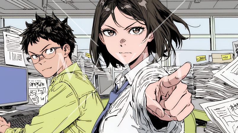 ミスした部下を叱責している上司