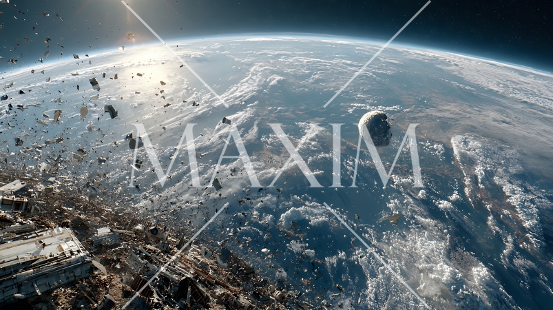 デブリと衝突して破損した人工衛星