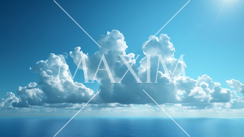 藍色の空と柔らかい積雲