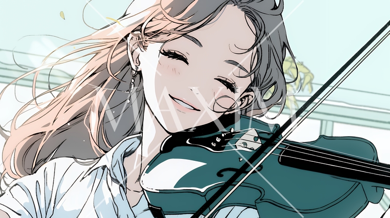 バイオリンを弾いている女性