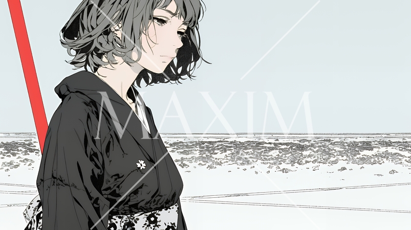 葬儀で黒紋付を着た女性