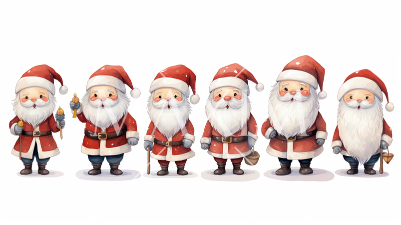 サンタクロースの手書き風アイコンのリファレンスシート