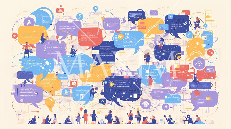 ビジネスは様々な要素と人々が絡み合っていることをイメージ