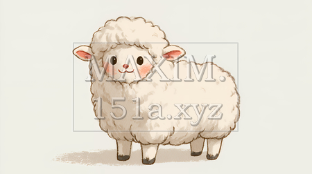 ふわふわ羊のパステルカラーイラスト｜かわいい羊の年賀状・新年素材（イラストID:9768211-20576）