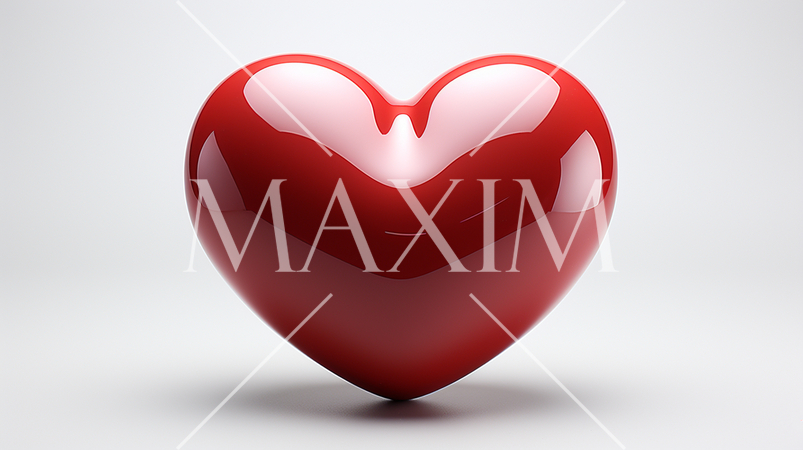 ハートの形の立体（3D）オブジェクトの白背景イラスト