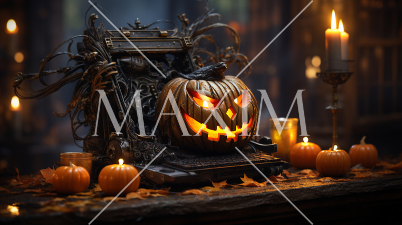 ハッピー・ハロウィンの絵：ちょっと怖いムードの精緻CG