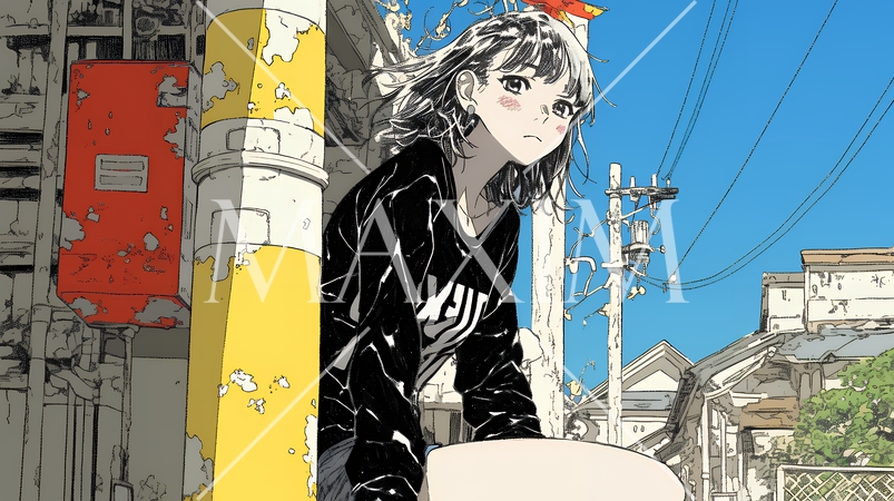 誰かを尾行している女性（ストーカー？）