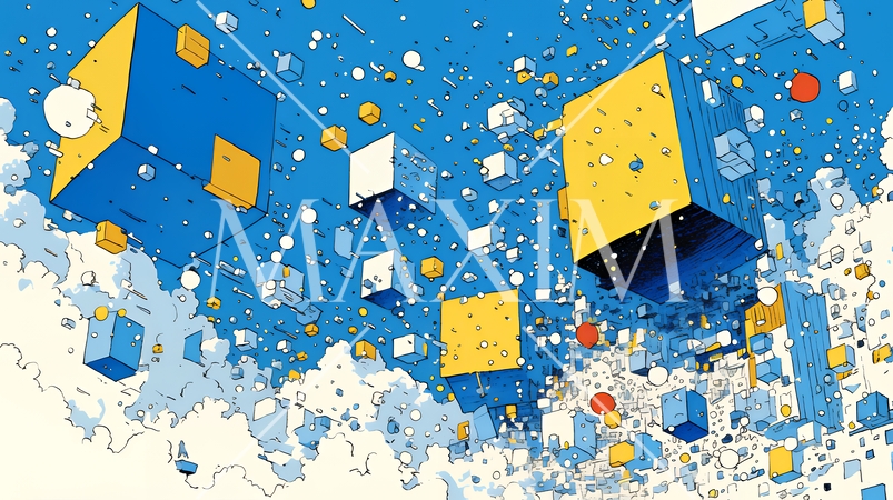 キュービックでジオメトリックな背景画像