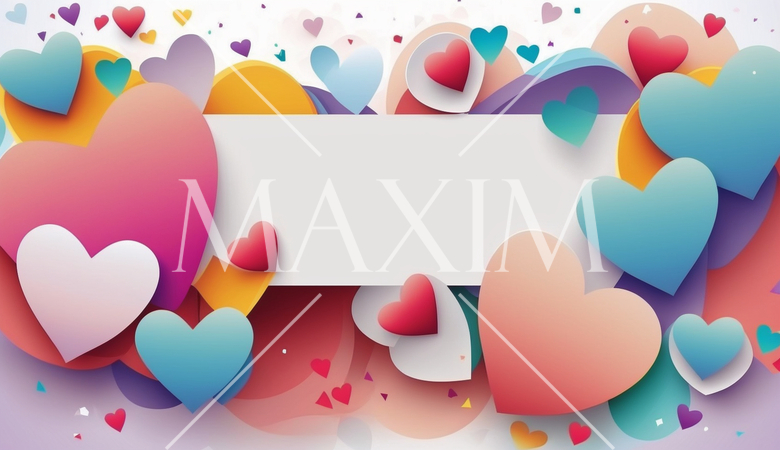 ハートがいっぱいのコピースペースのあるカラフルな背景