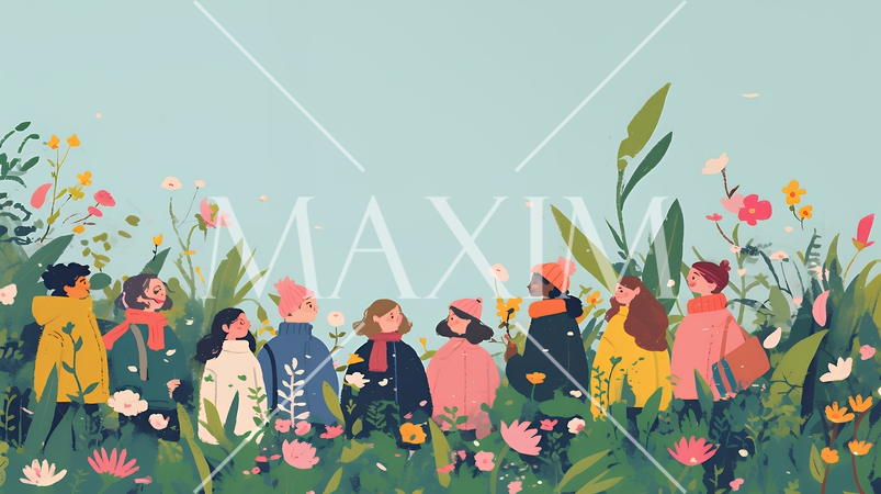 ダイバーシティ＆インクルージョン（多様性と包摂性）（シンプルな色使い）（POPな表現）