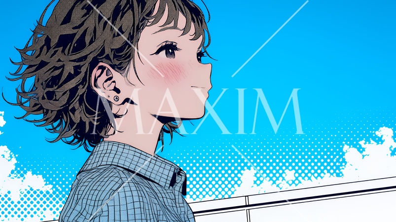 ぼんやり空を見上げている若い女性