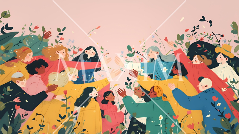 ダイバーシティ＆インクルージョン（多様性と包摂性）（シンプルな色使い）（POPな表現）