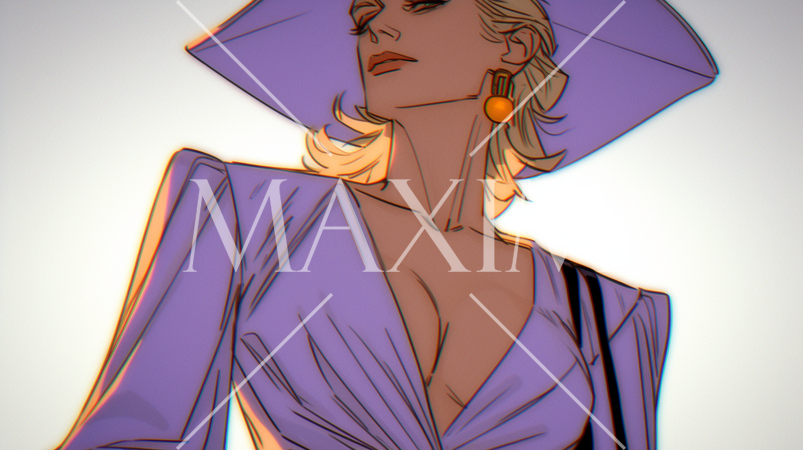 夏の日差しの元で高飛車な目線をする女性