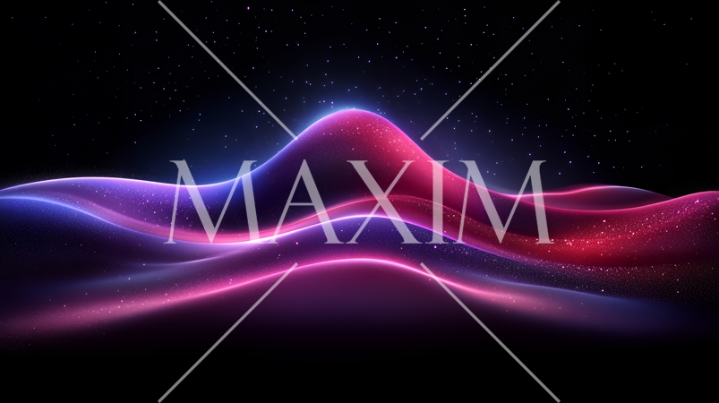 青いネオンで描いた曲線の背景