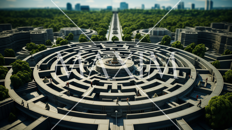 迷路のような近代建築（想像）