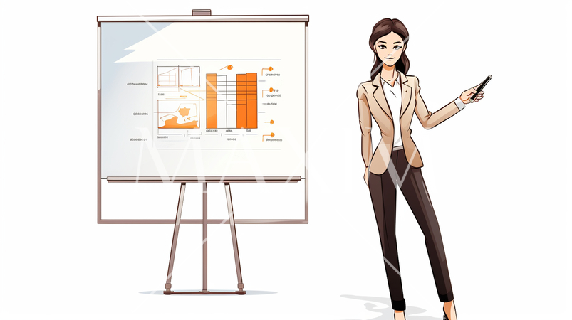 ビジネスプレゼンテーションをしている女性