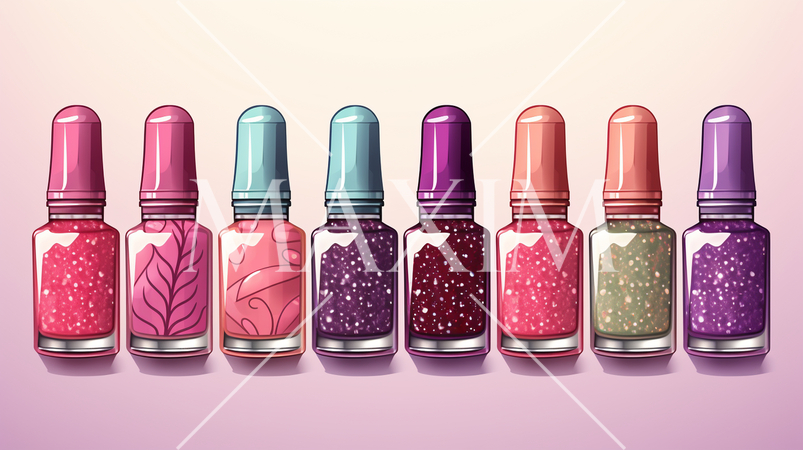 色とりどりのマニキュアのイラスト：プリファレンスシート