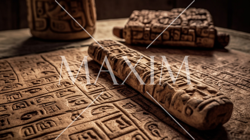 古代遺跡から出土した古文書粘土板（フェイク）