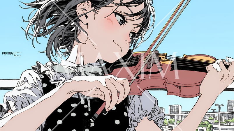 バイオリンを弾いている女性