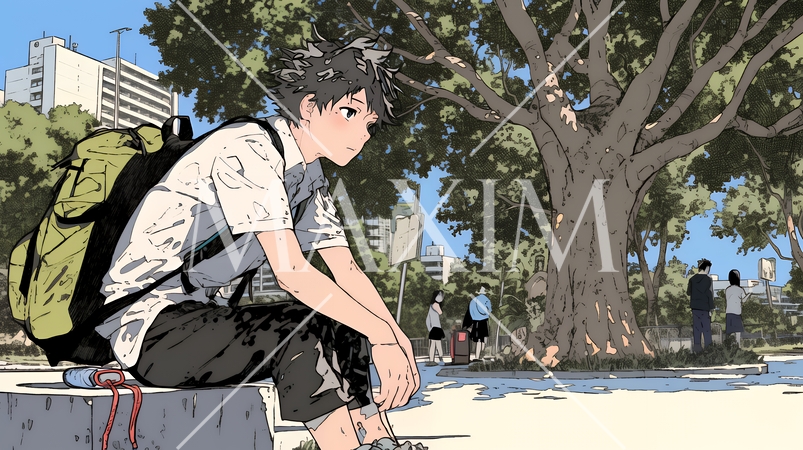 学校でいじめられていじけている男子生徒