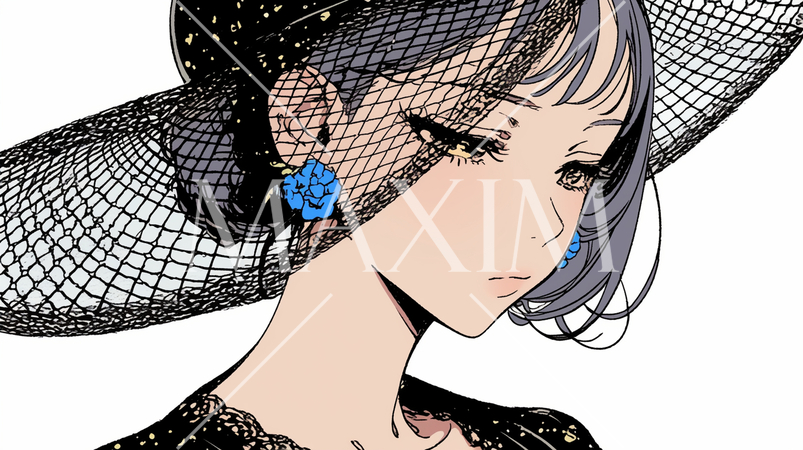 喪服を着た若い女性