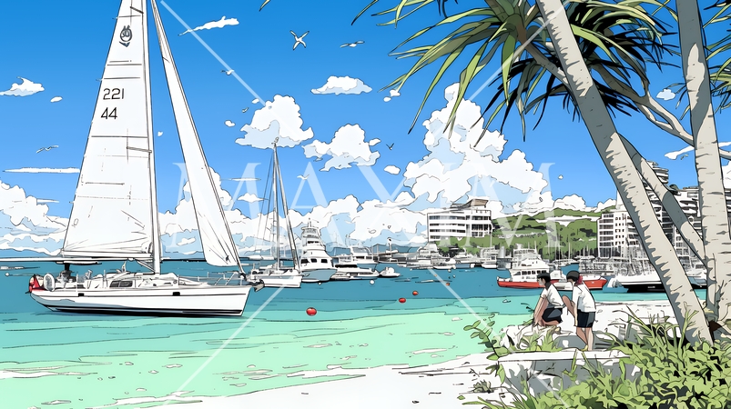 沖縄のヨットハーバー