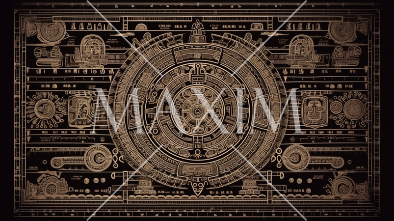 古代の壁画の背景：災害の様子を表したとされる（フェイク）