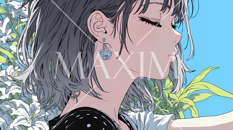 キスの仕草（おねだり）をしている若い女性