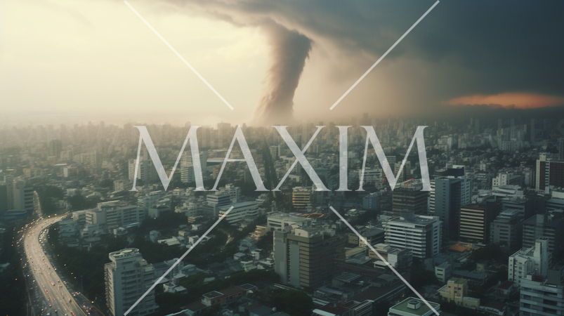 大都市を襲う竜巻