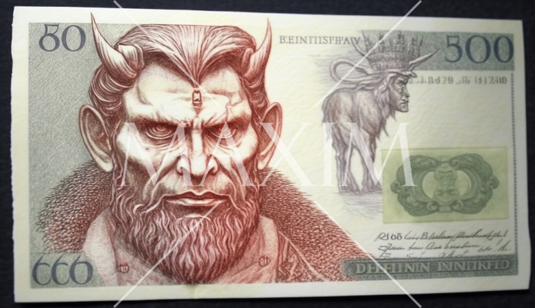 地獄の沙汰も金次第：金次第なら閻魔大王が使える通貨流通しているはず。通貨の紙幣図案を考案。