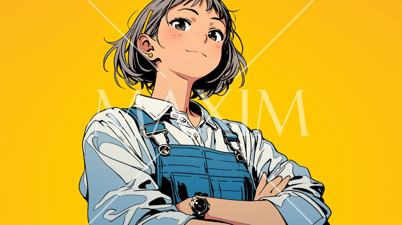 肉体労働をしている若い女性