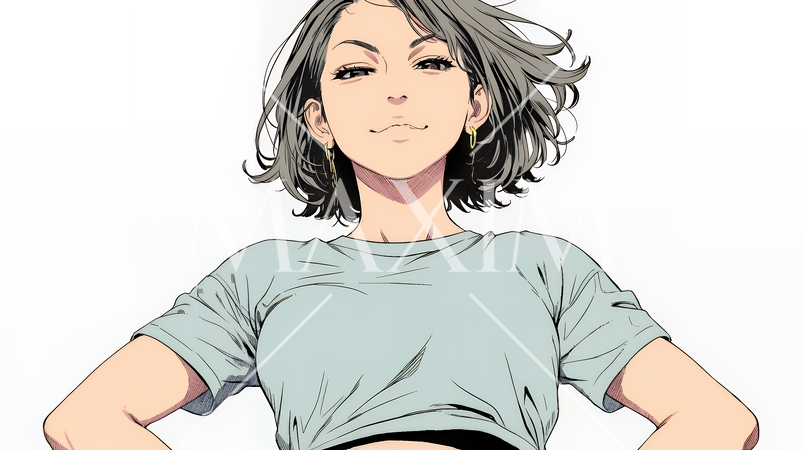 得意げな表情を浮かべている若い女性