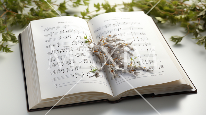 楽譜のある背景画像