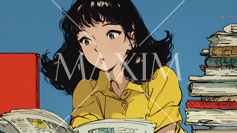 新聞を見て驚いている女性