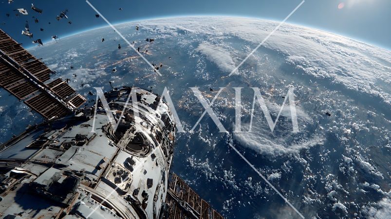 デブリと衝突して破損した人工衛星